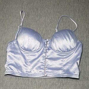 Lavender Satin Bustier Bra
